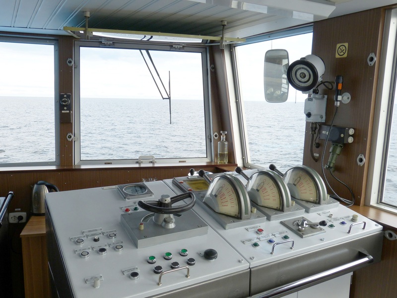 modern console technology on a ship